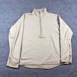 US Military Gen III Level 2 ECWCS Waffle Grid Fleece 1/4 Zip Pullover Tan Large